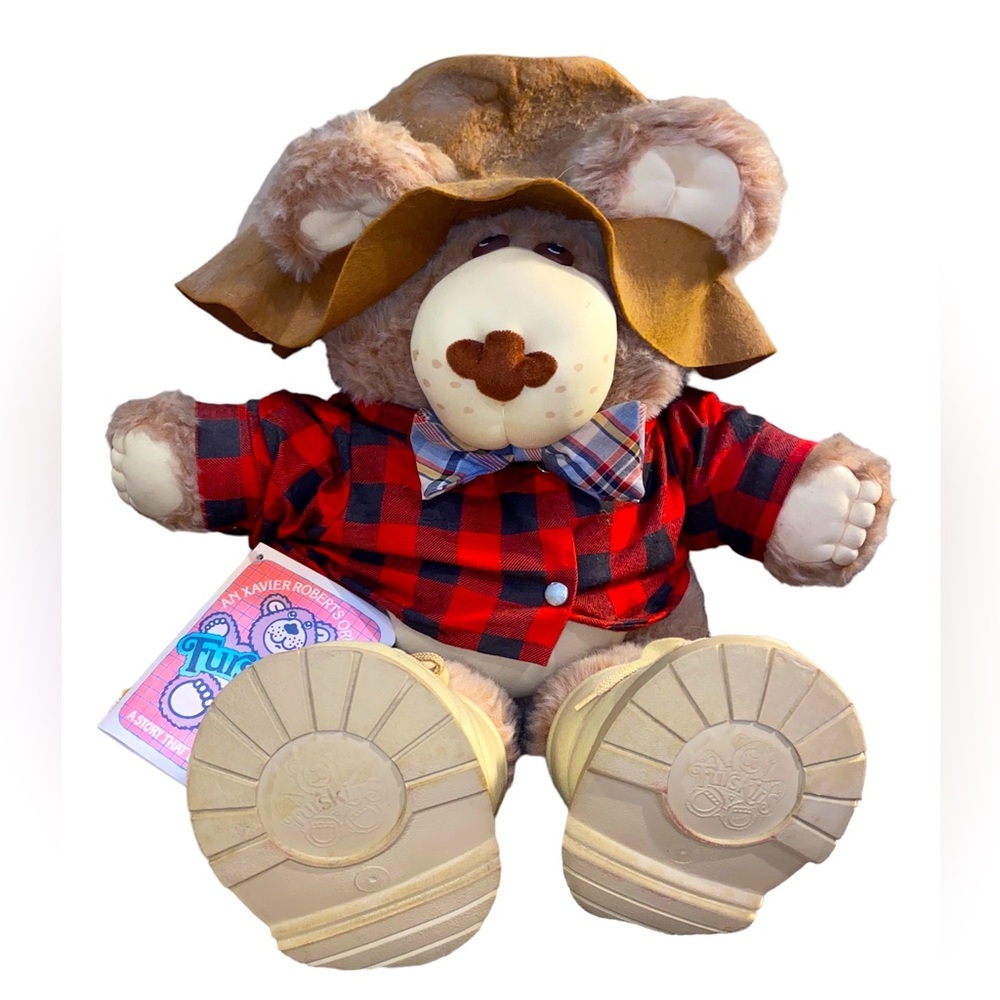 VINTAGE 1985 FURSKINS XAVIER ROBERTS FARRELL 22" STUFFED TEDDY BEAR PLUSH